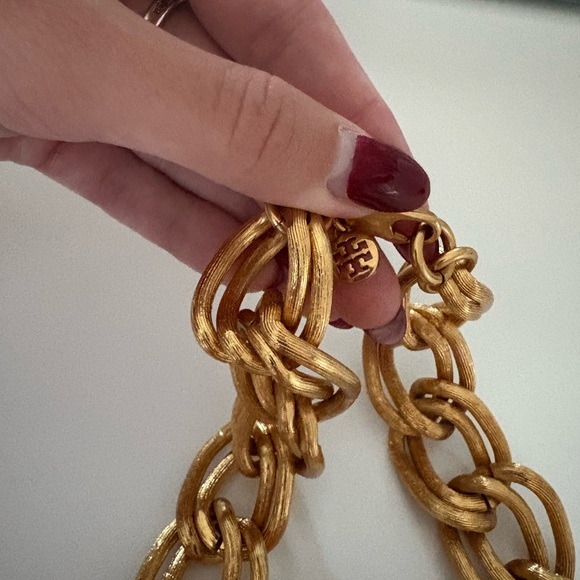 Tory Burch Gold Statement Necklace with Crystal Details - Picture 2 of 2